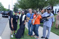 Lamont with Detroit bass players and the late Jaco Pastorius’ nephew, David Pastorius during a photo shoot at Hitsville on “Detroit Bass Day 2013”